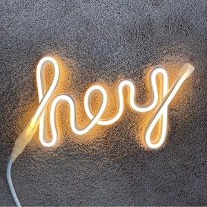 “hey” light up sign